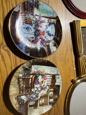 W.S. George Morning Sunshine Collector Plate - Blue & Green Floral